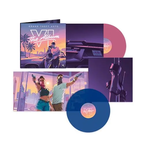 GTA VI The Album édition limitée Fnac vinyles Rose Clair et Bleu Clair