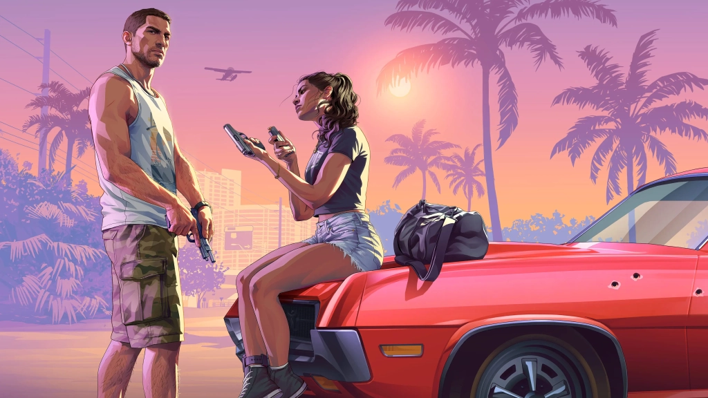 Jason et Lucia armés dans Vice City, soluce GTA 6
